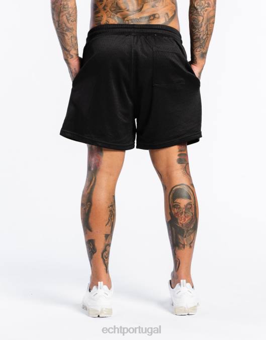 ECHT shorts clássicos preto bolsa homens P22N564