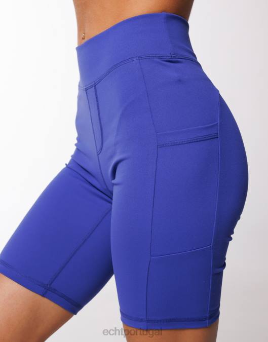 ECHT shorts com bolso tempo azul profundo roupas mulheres P22N263