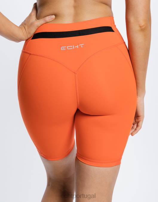 ECHT shorts cruzados laranja ensolarado roupas mulheres P22N487