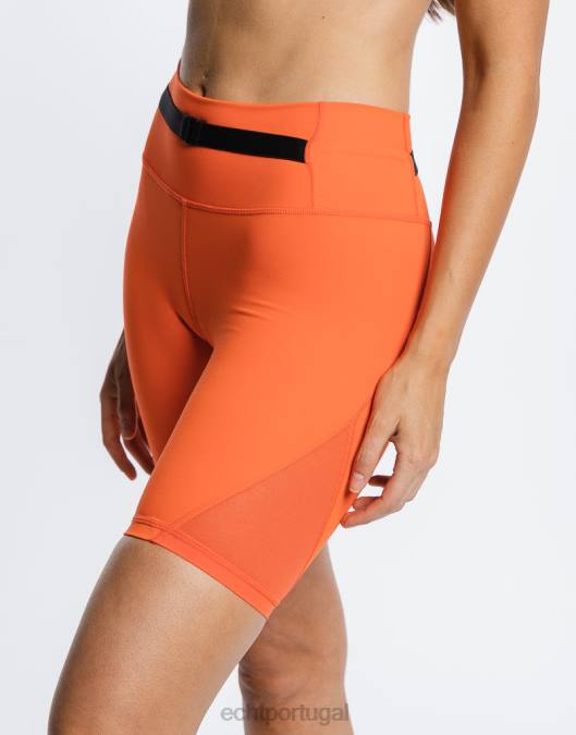 ECHT shorts cruzados laranja ensolarado roupas mulheres P22N487