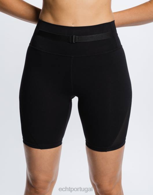 ECHT shorts cruzados preto roupas mulheres P22N428