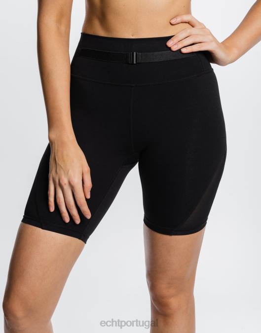 ECHT shorts cruzados preto roupas mulheres P22N428