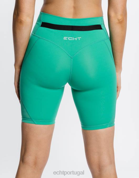 ECHT shorts cruzados verde esmeralda roupas mulheres P22N486