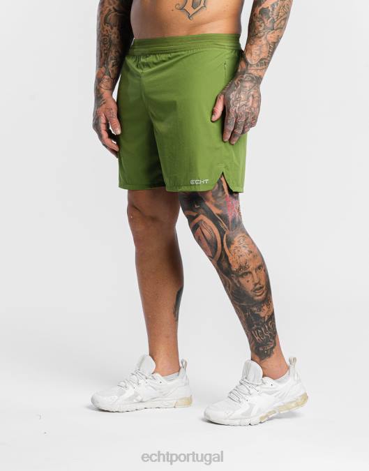 ECHT shorts de carbono verde oliva bolsa homens P22N596