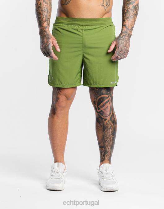 ECHT shorts de carbono verde oliva bolsa homens P22N596