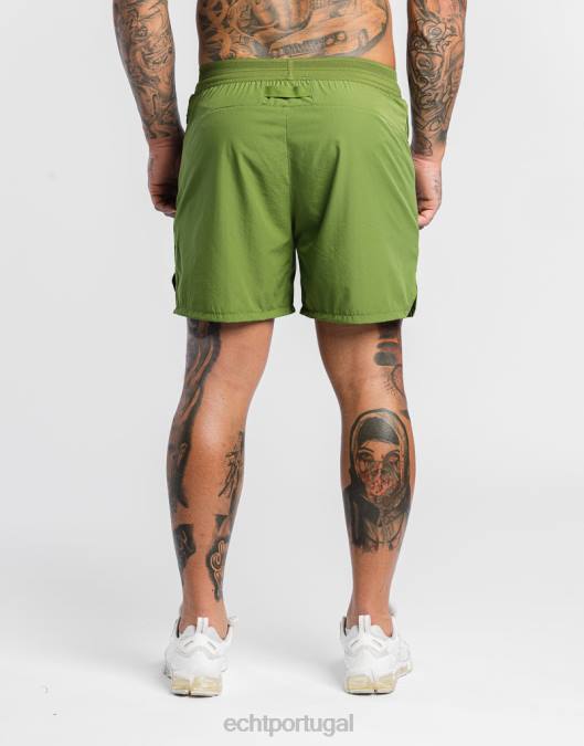 ECHT shorts de carbono verde oliva bolsa homens P22N596