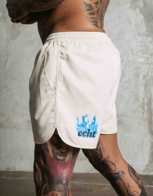 ECHT shorts de fogo creme branco bolsa homens P22N575