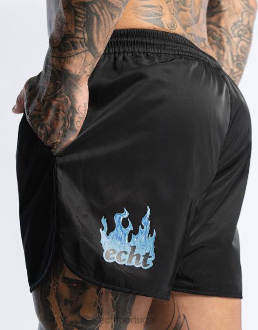 ECHT shorts de fogo preto bolsa homens P22N574