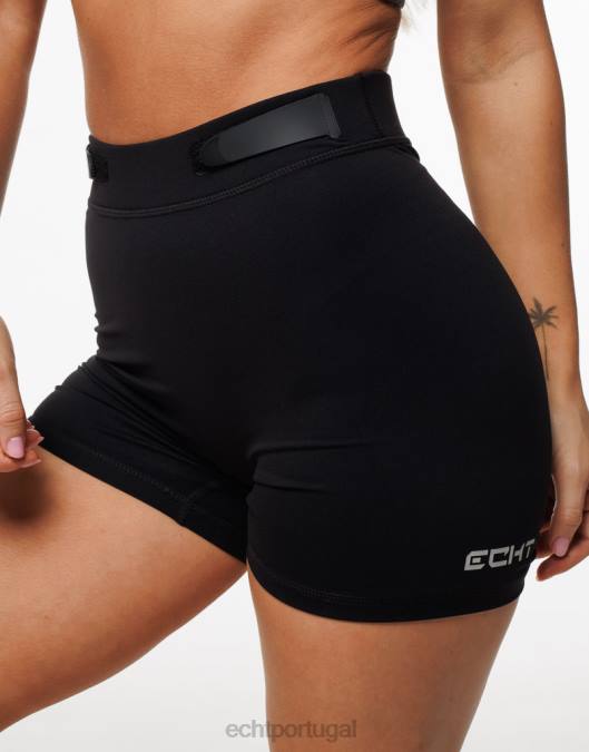 ECHT shorts de forma preto roupas mulheres P22N363