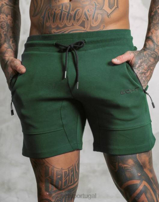 ECHT shorts de tricô forçado verde escuro bolsa homens P22N580