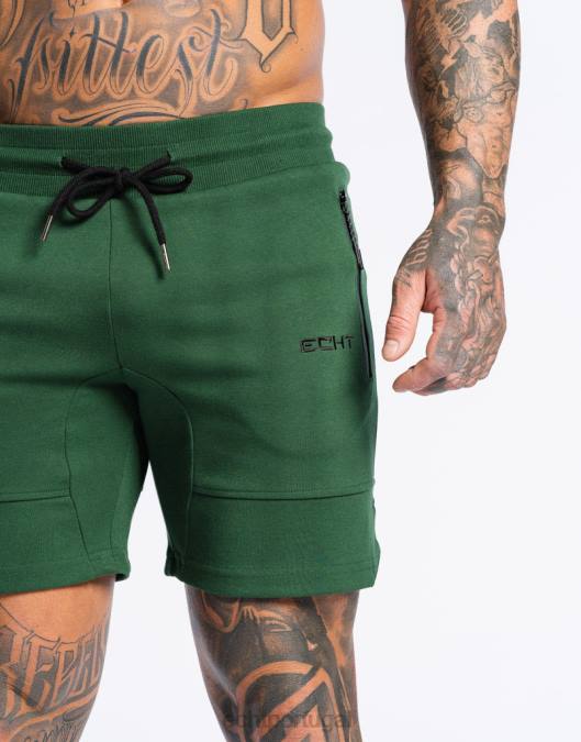 ECHT shorts de tricô forçado verde escuro bolsa homens P22N580