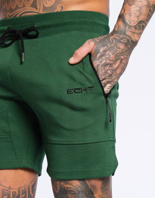 ECHT shorts de tricô forçado verde escuro bolsa homens P22N580