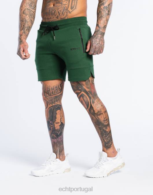 ECHT shorts de tricô forçado verde escuro bolsa homens P22N580