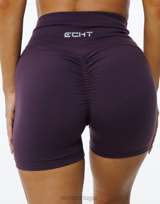 ECHT shorts elásticos forçados ameixa roupas mulheres P22N101