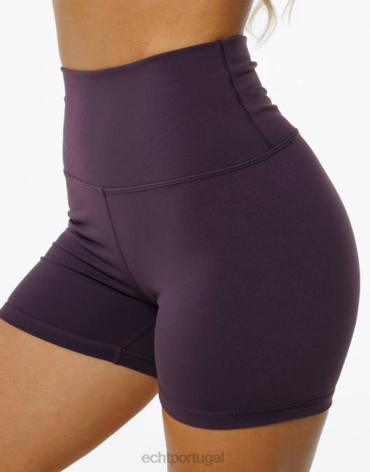 ECHT shorts elásticos forçados ameixa roupas mulheres P22N101