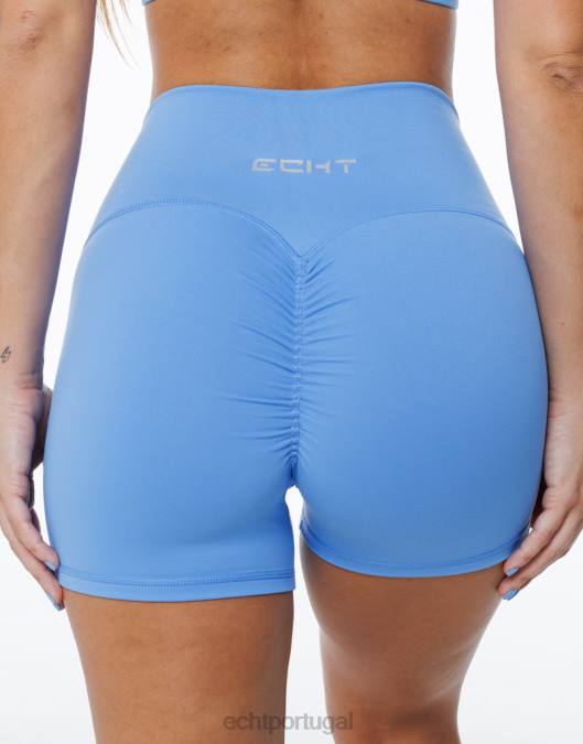 ECHT shorts elásticos forçados azul roupas mulheres P22N522