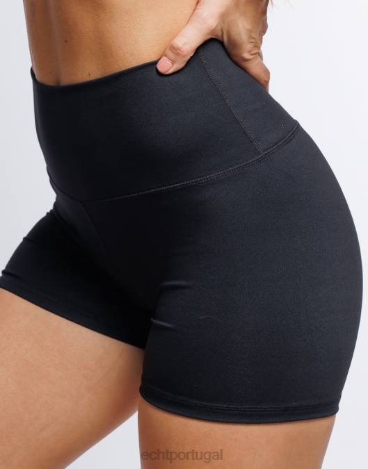 ECHT shorts elásticos forçados preto roupas mulheres P22N93