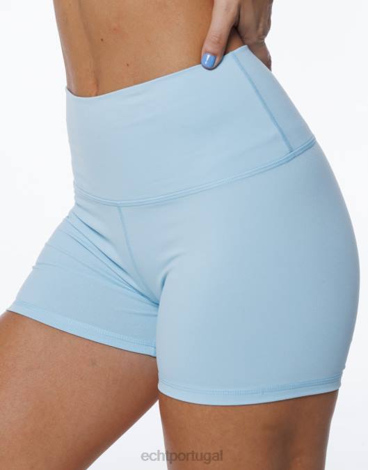 ECHT shorts elásticos forçados pássaro azul roupas mulheres P22N100