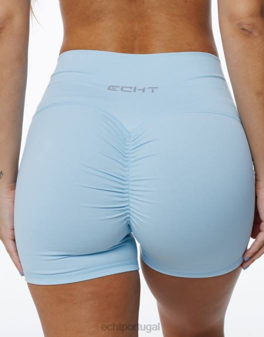 ECHT shorts elásticos forçados pássaro azul roupas mulheres P22N100