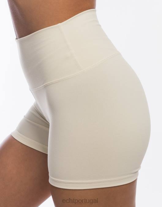 ECHT shorts elásticos forçados pó branco roupas mulheres P22N523