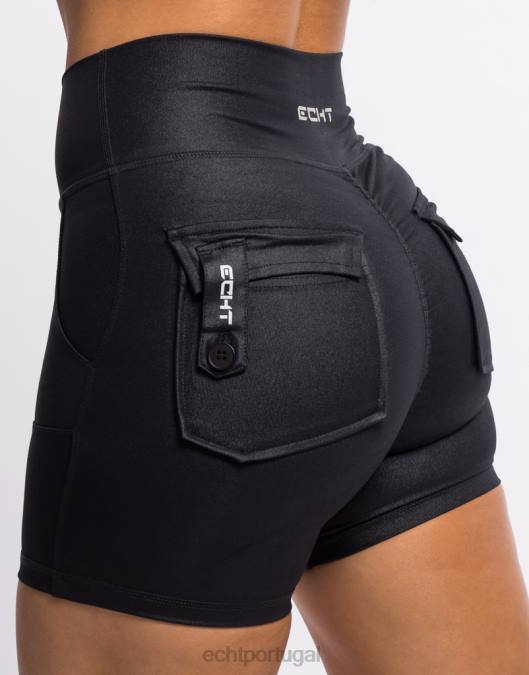 ECHT shorts essência preto roupas mulheres P22N123