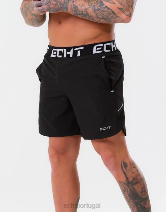 ECHT shorts finais preto bolsa homens P22N590