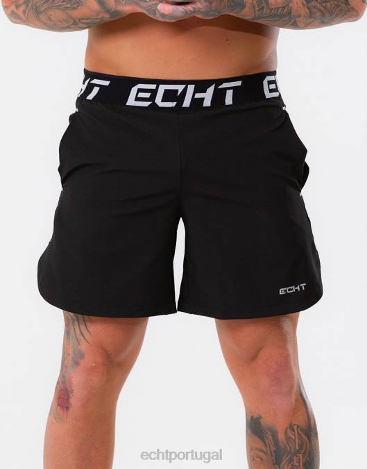 ECHT shorts finais preto bolsa homens P22N590