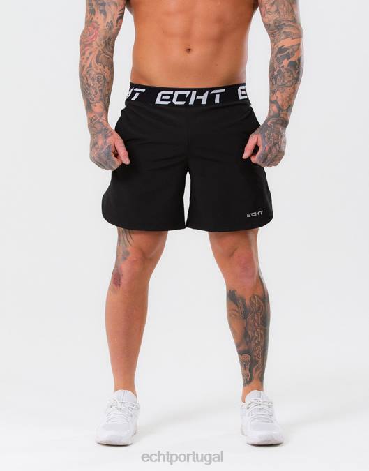 ECHT shorts finais preto bolsa homens P22N590