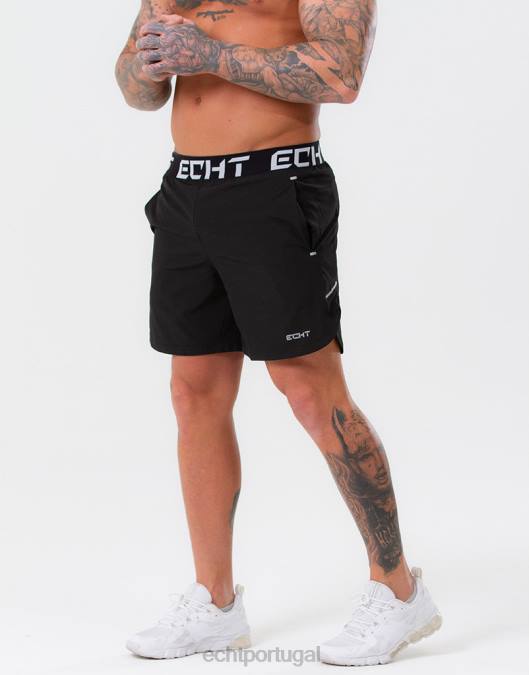 ECHT shorts finais preto bolsa homens P22N590