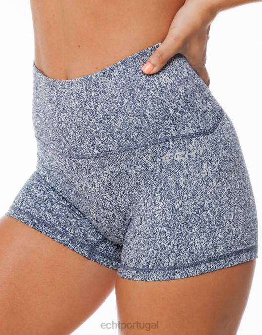 ECHT shorts hana pântano azul roupas mulheres P22N303