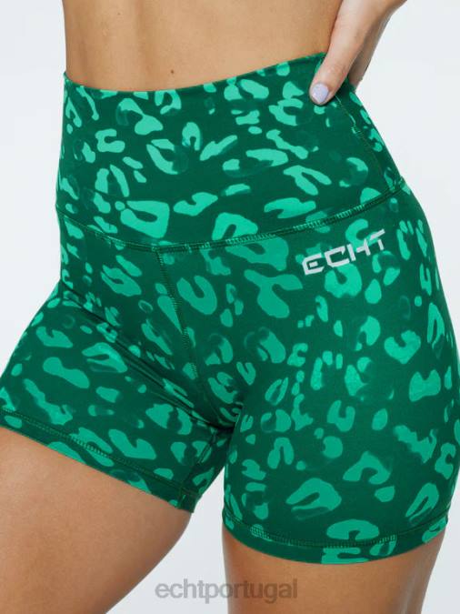 ECHT shorts vanguardistas verde esmeralda roupas mulheres P22N404