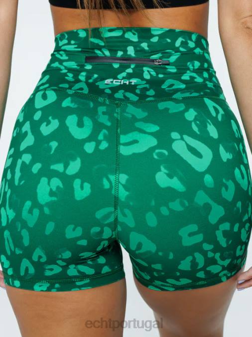 ECHT shorts vanguardistas verde esmeralda roupas mulheres P22N404