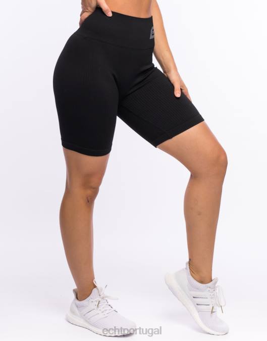 ECHT surgem shorts confortáveis preto roupas mulheres P22N91