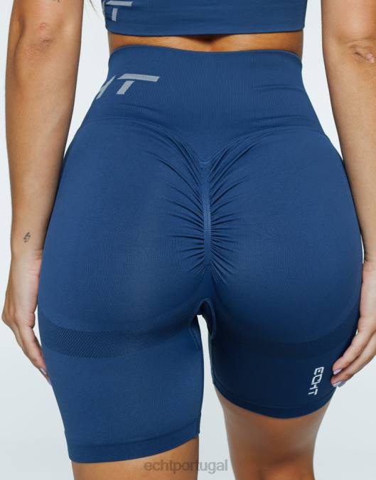 ECHT surgem shorts elásticos azul denim roupas mulheres P22N256