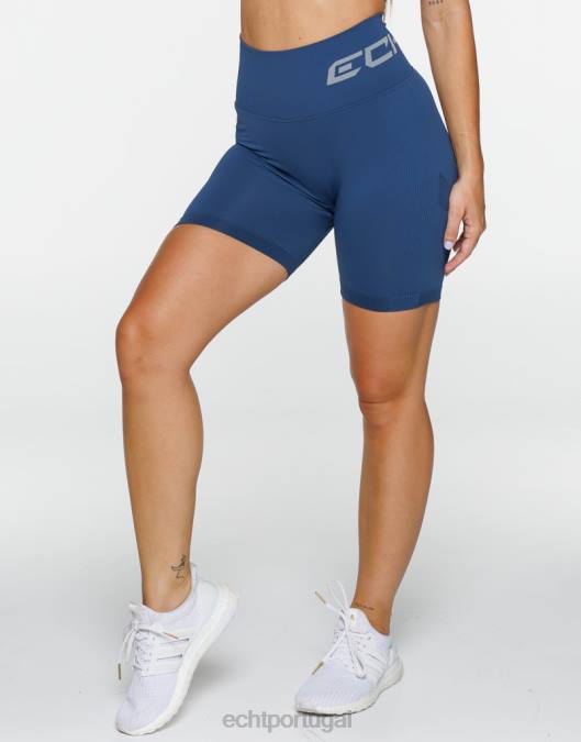 ECHT surgem shorts elásticos azul denim roupas mulheres P22N256