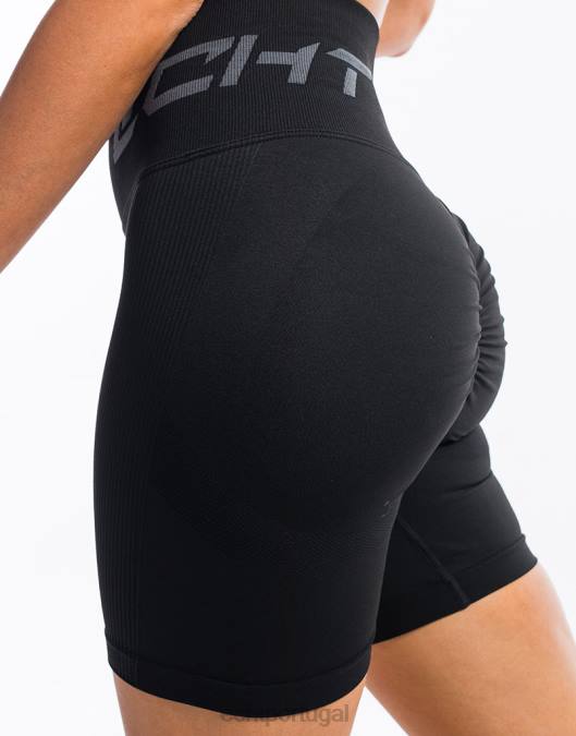 ECHT surgem shorts elásticos preto roupas mulheres P22N53