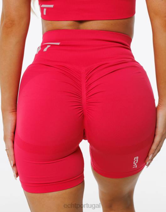 ECHT surgem shorts elásticos vermelho magenta roupas mulheres P22N47