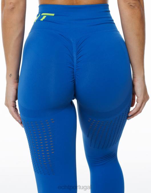 ECHT surgir leggings de ar scrunch azul roupas mulheres P22N373