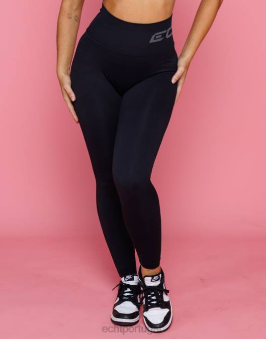 ECHT surgir leggings de ar scrunch preto roupas mulheres P22N18