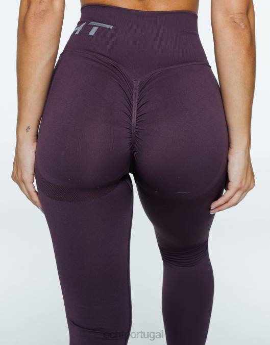 ECHT surgir leggings scrunch ameixa roupas mulheres P22N255