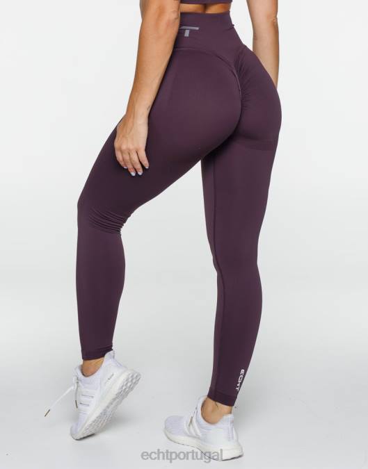 ECHT surgir leggings scrunch ameixa roupas mulheres P22N255