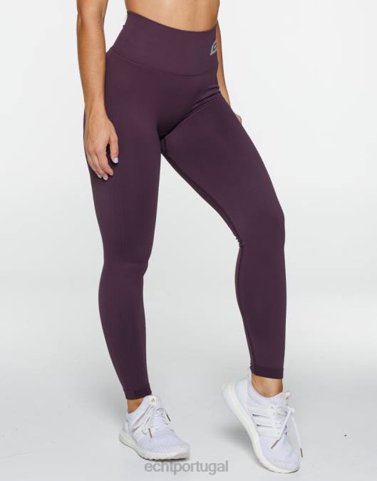 ECHT surgir leggings scrunch ameixa roupas mulheres P22N255