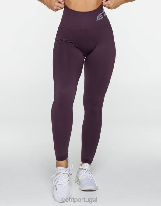 ECHT surgir leggings scrunch ameixa roupas mulheres P22N255