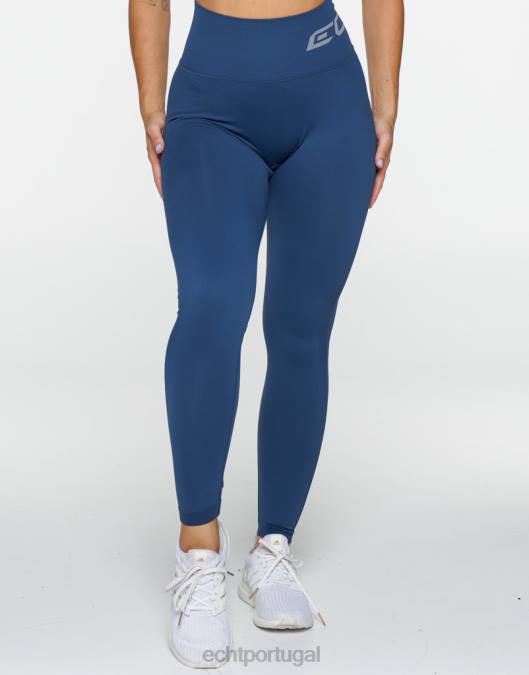 ECHT surgir leggings scrunch azul denim roupas mulheres P22N306