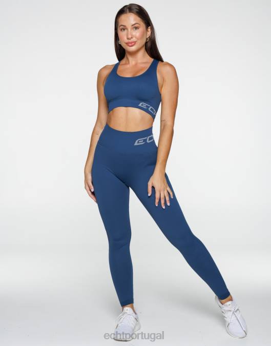 ECHT surgir leggings scrunch azul denim roupas mulheres P22N306