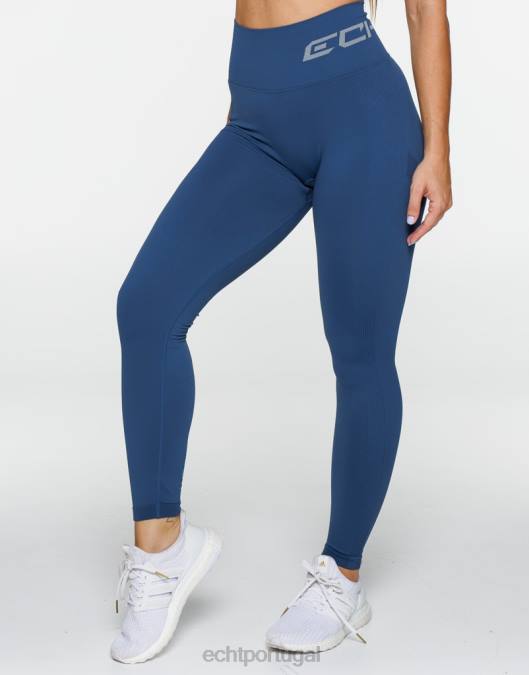 ECHT surgir leggings scrunch azul denim roupas mulheres P22N306