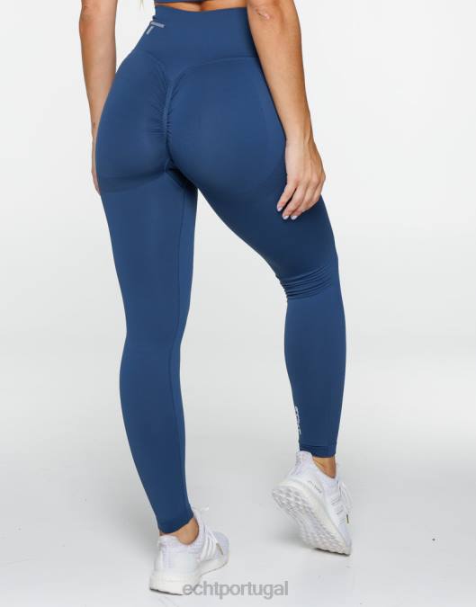 ECHT surgir leggings scrunch azul denim roupas mulheres P22N306