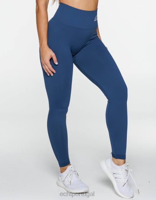 ECHT surgir leggings scrunch azul denim roupas mulheres P22N306