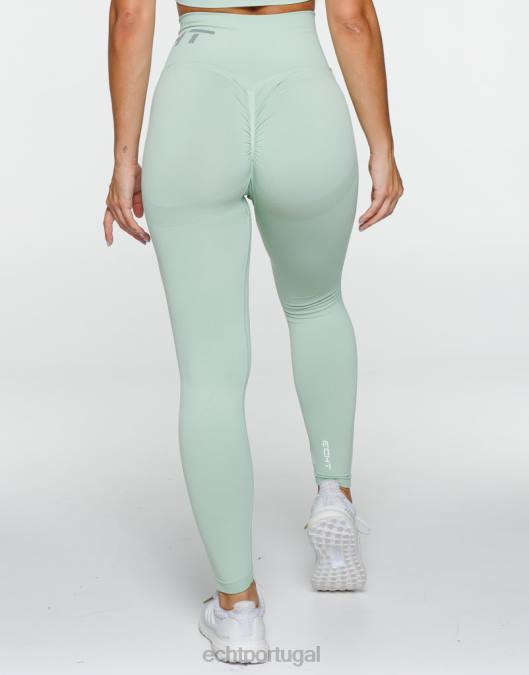 ECHT surgir leggings scrunch camafeu verde roupas mulheres P22N307