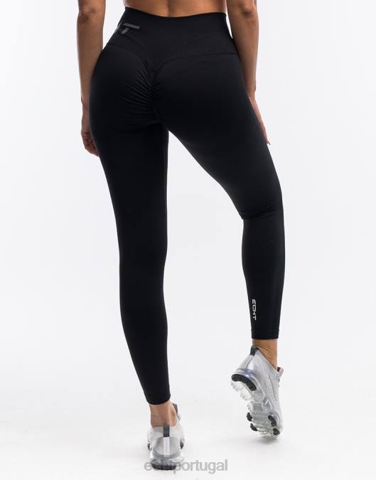 ECHT surgir leggings scrunch preto roupas mulheres P22N55